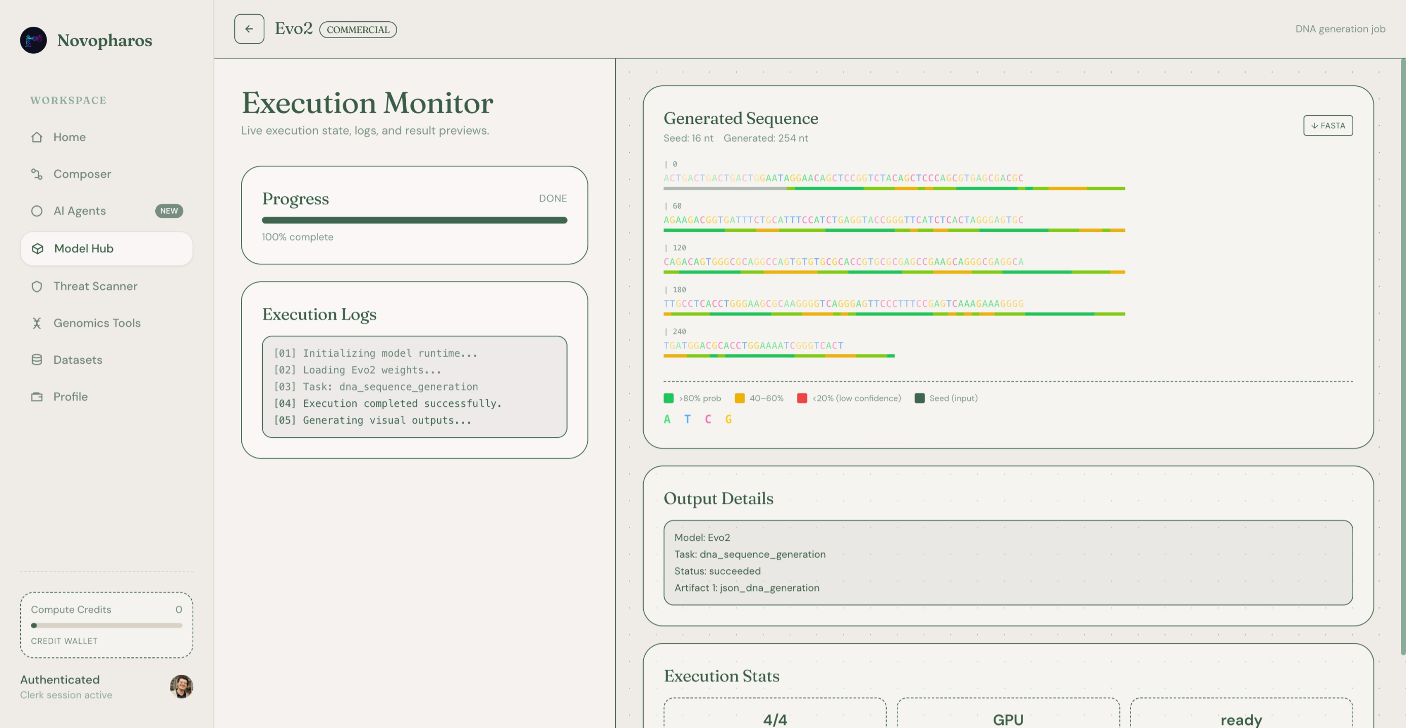 DNA sequence generation execution monitor